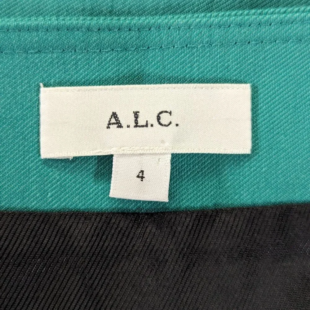 A.L.C. Rylee Faux Wrap Jade Teal Mini Skirt sz 4 EUC